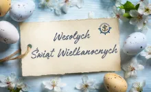 Kartka z napisem Wesołych Świąt Wielkanocnych