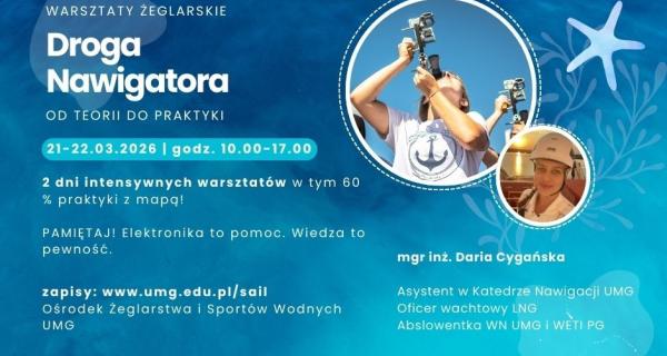 Plansza promująca warsztaty żeglarskie
